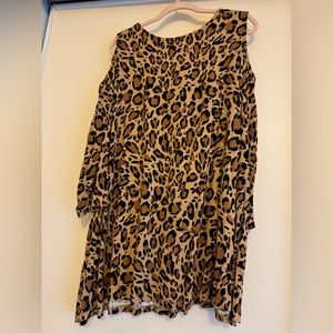 Jessica London off shoulder leopard print shirt